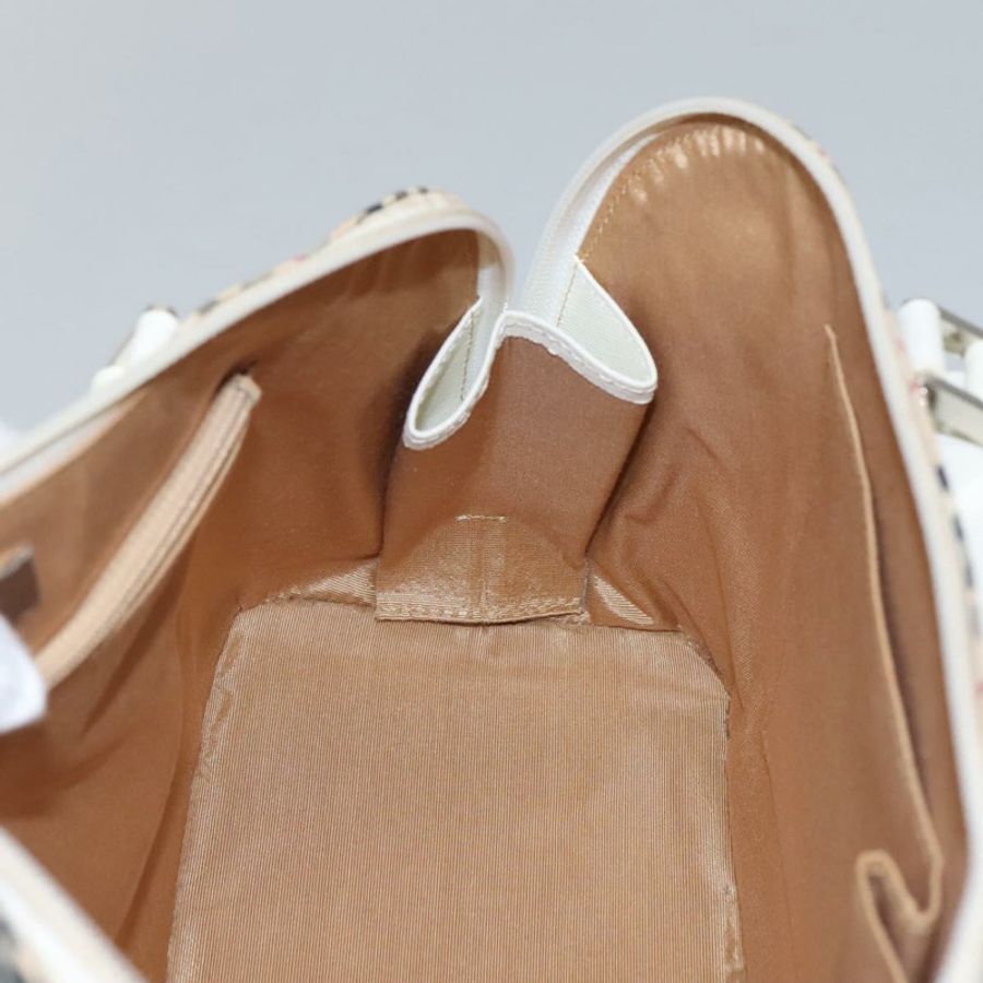 【日本直送】BURBERRY Nova 格紋手提包 帆布 米色 正品 BA1007-17