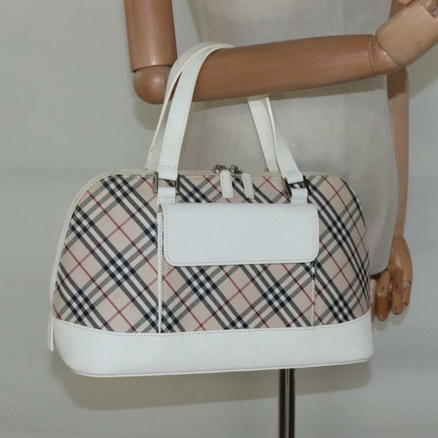 【日本直送】BURBERRY Nova 格紋手提包 帆布 米色 正品 BA1007-21