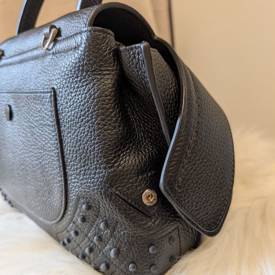 Tod's wave mini 肩包 手提 附肩帶 黑色 通勤休閒旅遊-3