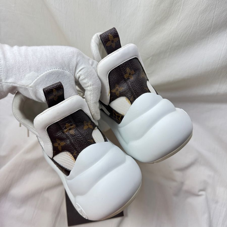 二手Louis Vuitton老花拚色老爹鞋39 archlight LV鞋 LV老爹鞋 LV增高鞋-3