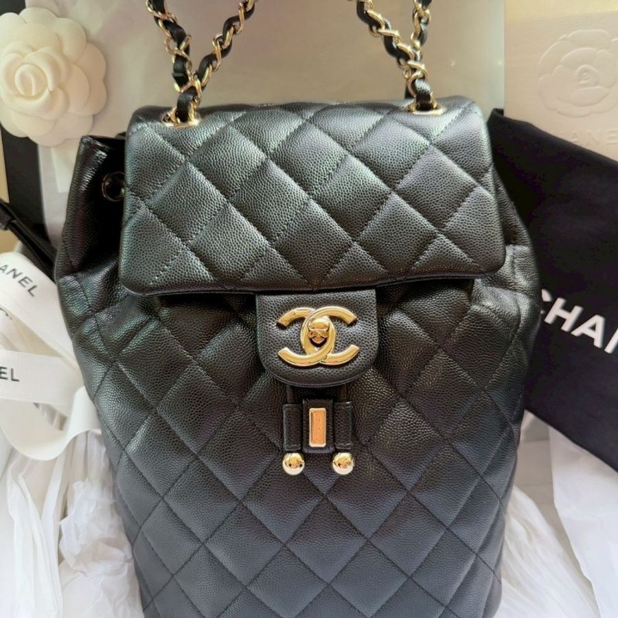 香奈兒 CHANEL 薩爾茲堡 小號黑金 後背包-4
