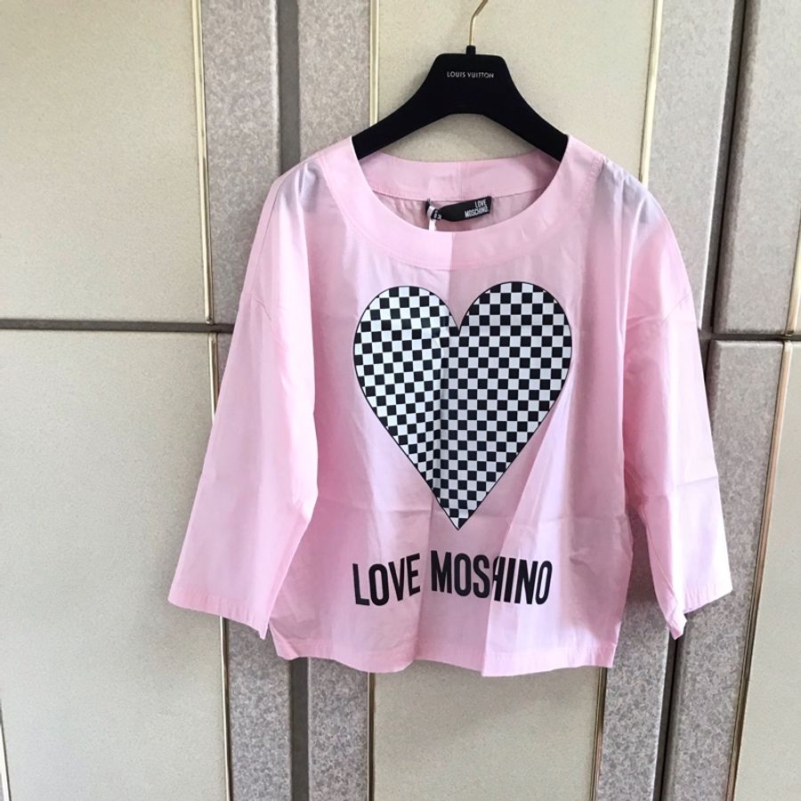 45)全新Love Moschino正品粉色薄款棉質上衣 40號-0
