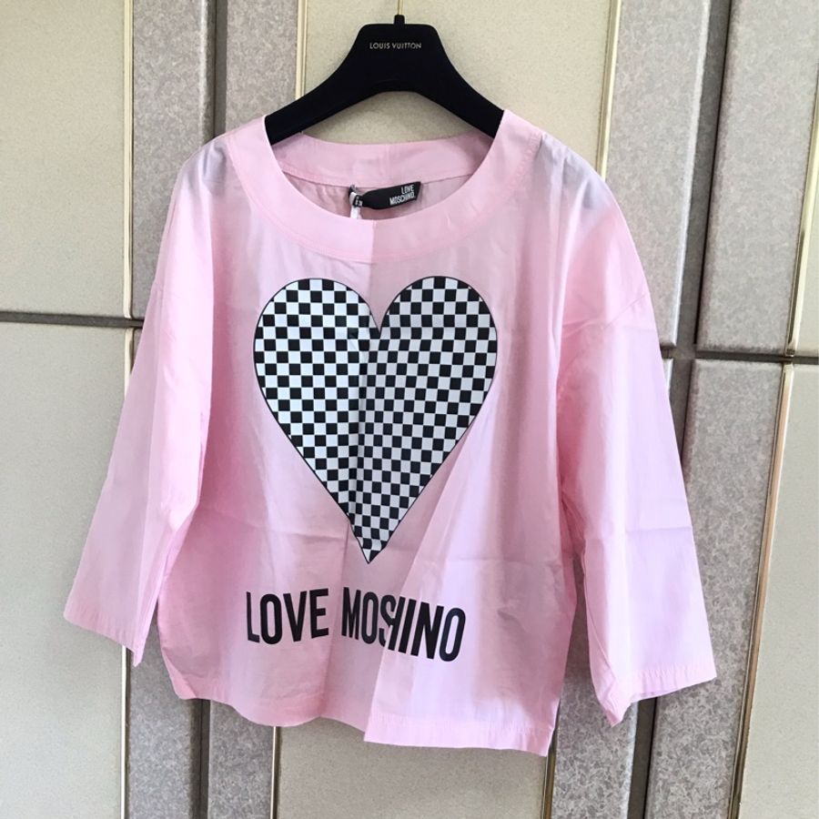 45)全新Love Moschino正品粉色薄款棉質上衣 40號-6
