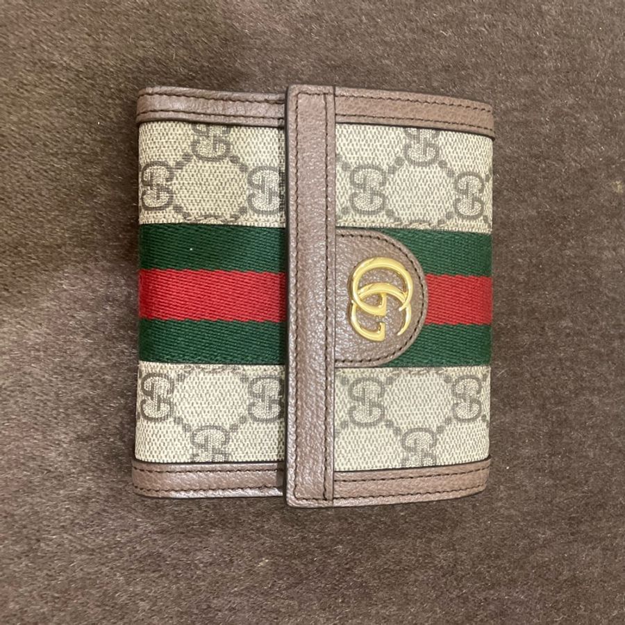 GUCCI 經典款 523173中夾 大容量!綠紅綠+Logo-0