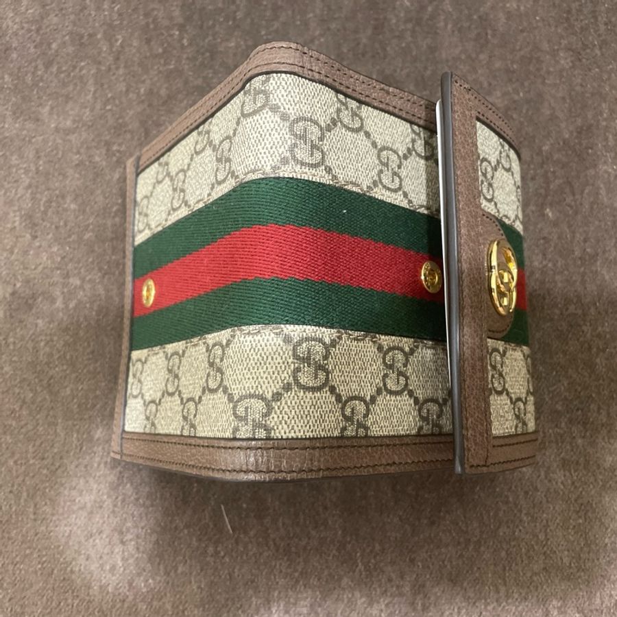 GUCCI 經典款 523173中夾 大容量!綠紅綠+Logo-1