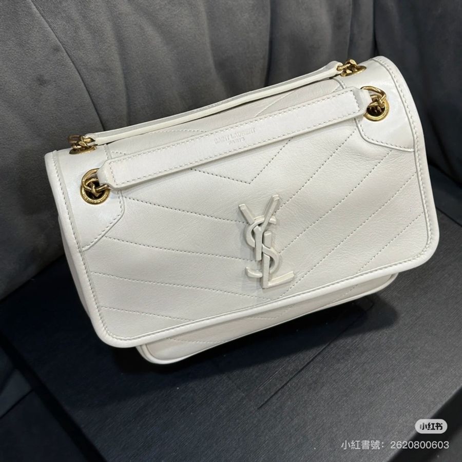 🈶購證🈶D扣 #近10萬入手 #全網最低 Ysl Niki 新款白金小號肩背包🉑送禮💝超適🈴-2