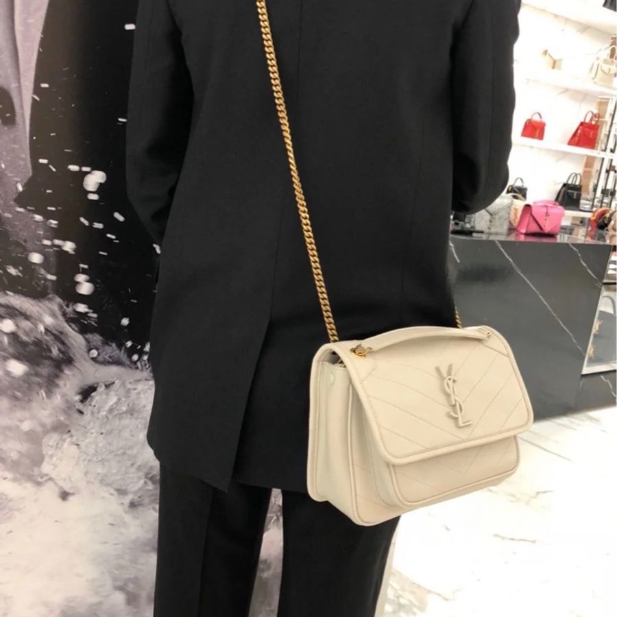 🈶購證🈶D扣 #近10萬入手 #全網最低 Ysl Niki 新款白金小號肩背包🉑送禮💝超適🈴-6