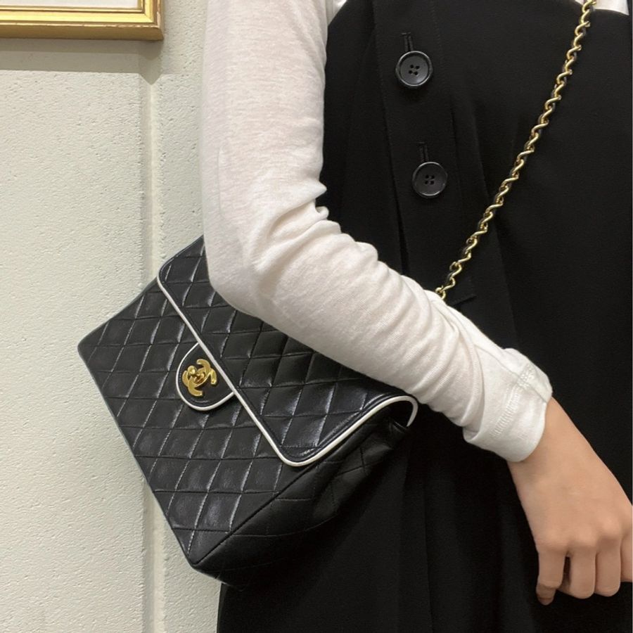 💝FuFu.Style ⟡.·* Chanel 黑白雙色單肩包|斜背包-4