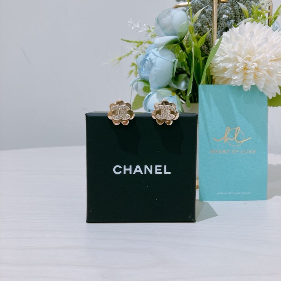 TK1632 CHANEL 香奈兒經典CC字花花耳環CC LOGO FLOWER EARRINGS-1