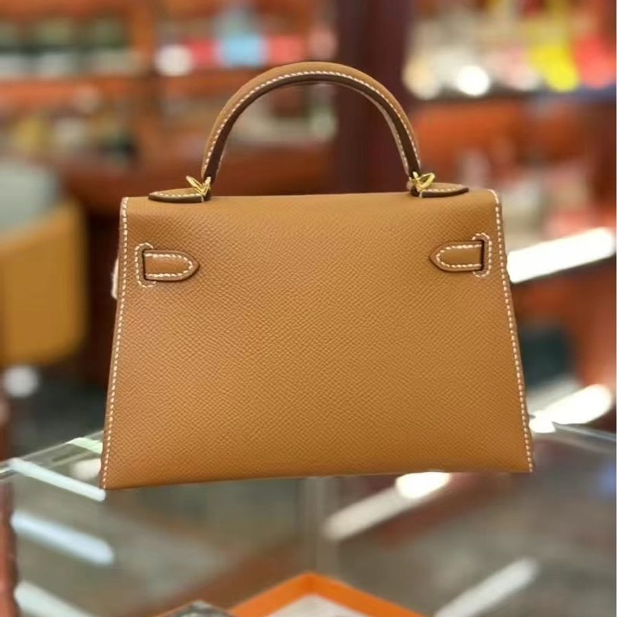 全新全套 Hermes mini Kelly II 2 二代 金金 CC37 Epsom 外縫-3