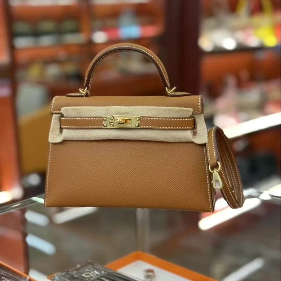 全新全套 Hermes mini Kelly II 2 二代 金金 CC37 Epsom 外縫-4