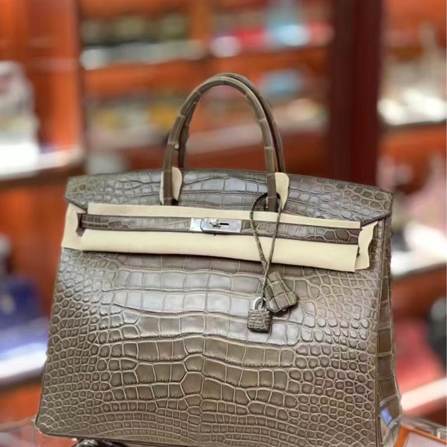 Hermes Birkin 40 M1大象灰🐘 霧面鱷魚 MAT Alligator 銀扣 還是全新品相 真的太稀有!-2