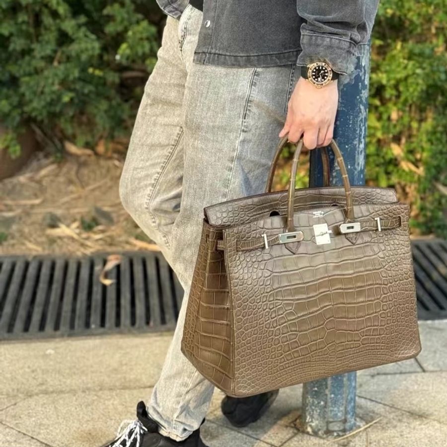 Hermes Birkin 40 M1大象灰🐘 霧面鱷魚 MAT Alligator 銀扣 還是全新品相 真的太稀有!-5