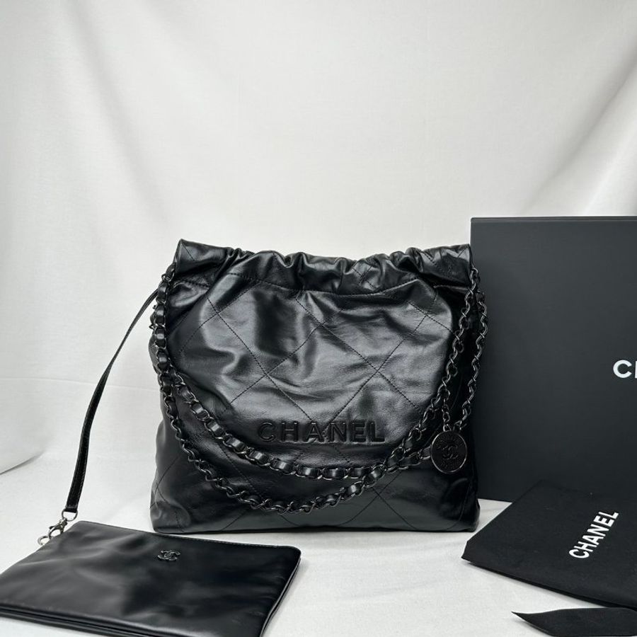 CHANEL So Black全黑小號22包-0