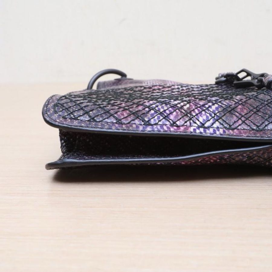 BOTTEGA VENETA(葆蝶家)  拼色 蛇皮 編織腋下包 HOBO包-3