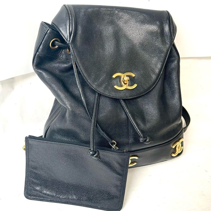 💝FuFu.Style ⟡.·* Chanel 魚子醬皮雙肩包-9