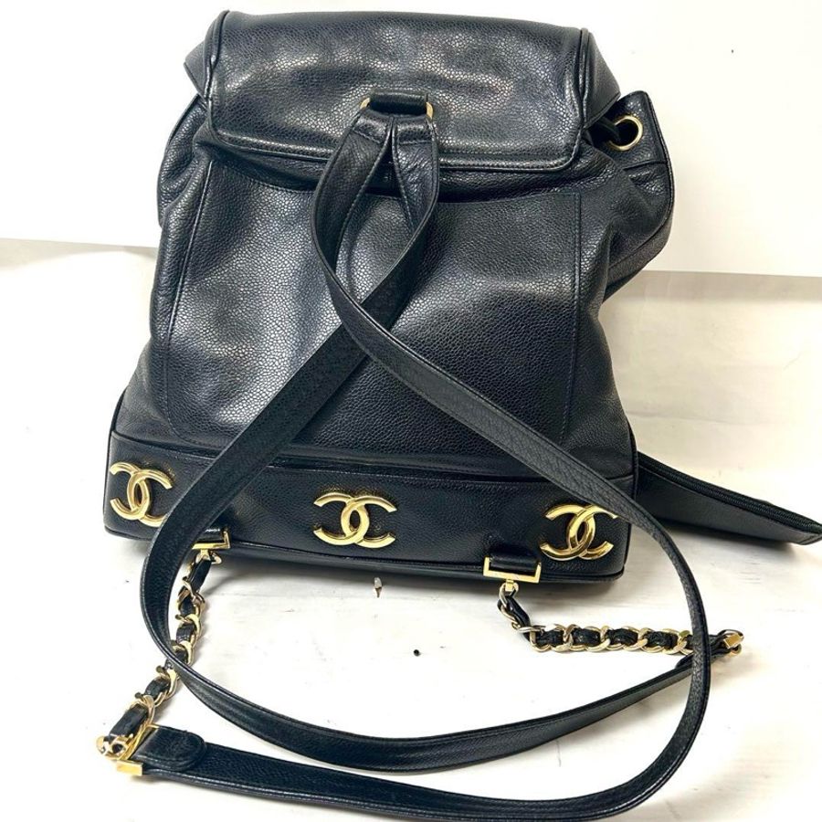 💝FuFu.Style ⟡.·* Chanel 魚子醬皮雙肩包-10