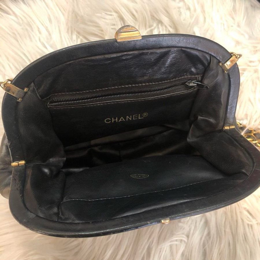 💝FuFu.Style ⟡.·* Chanel 菱格蛙釦金鏈單肩包｜斜背包-20