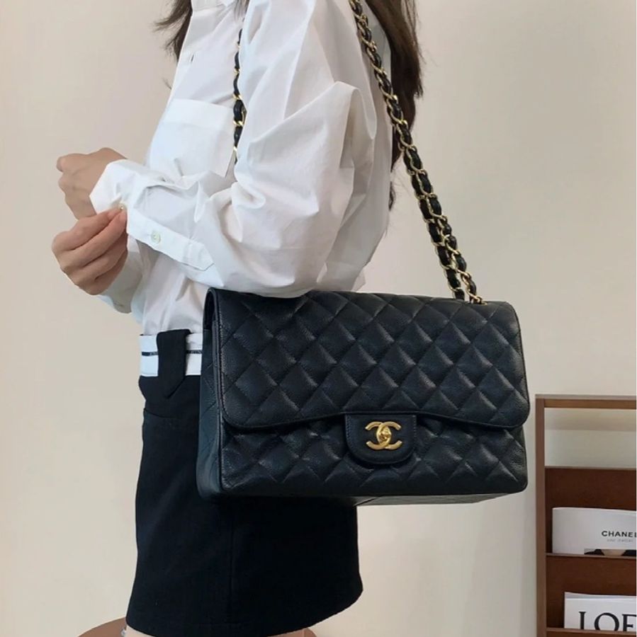 99新全配❤️#香奈兒 #黑金 雙鍊 雙蓋 #荔枝皮 #cf30 #jumbo-3
