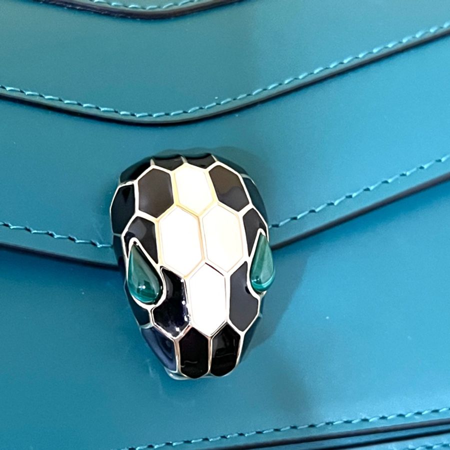 Bvlgari SERPENTI FOREVER 綠色肩背斜背包-5