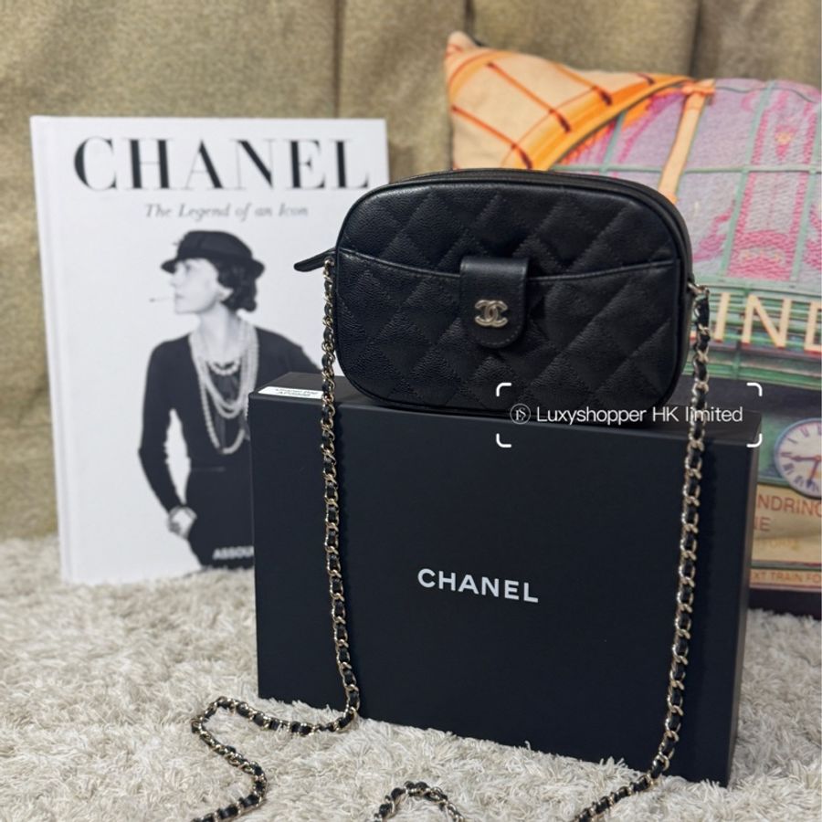 Chanel 香奈兒24S 拉鍊開合單肩斜挎相機包-0