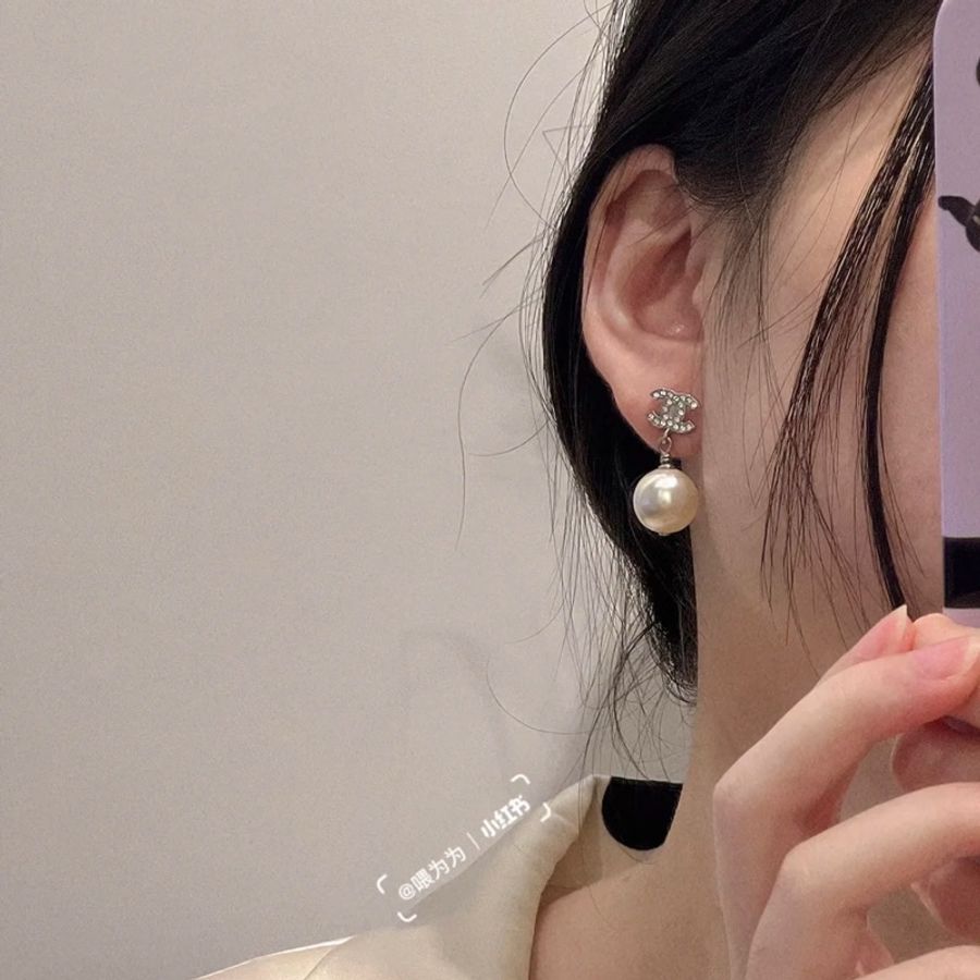 chanel 香奈兒雙c珍珠吊墜耳釘-11