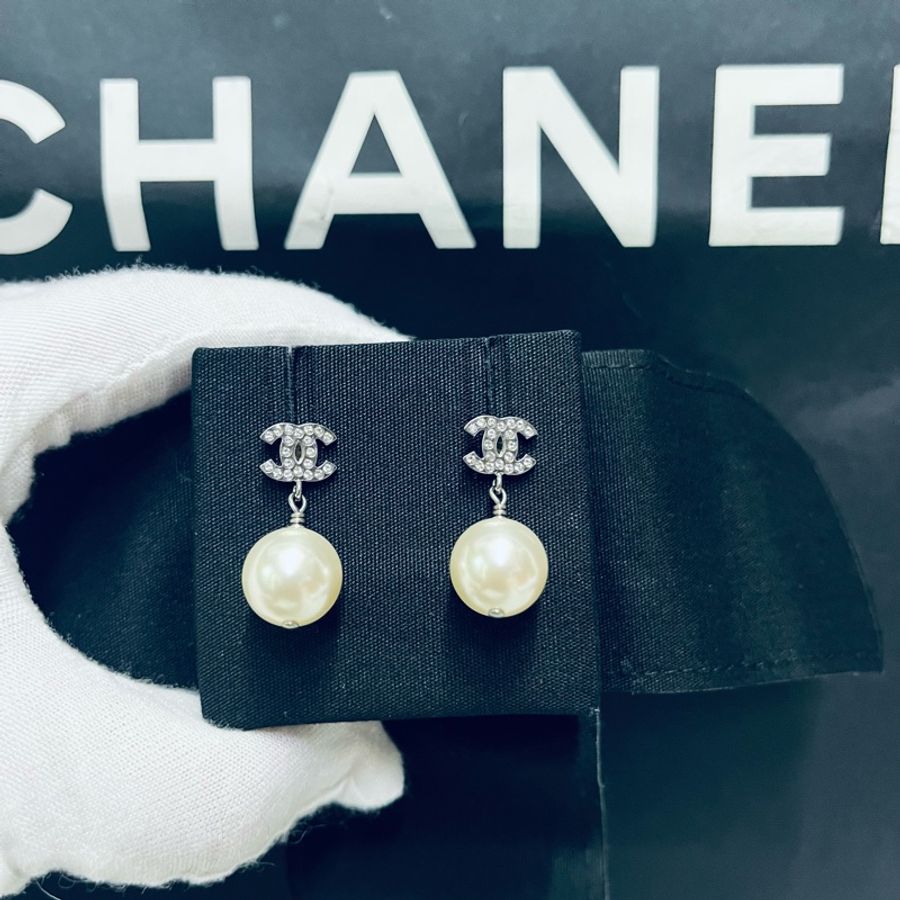chanel 香奈兒雙c珍珠吊墜耳釘-14