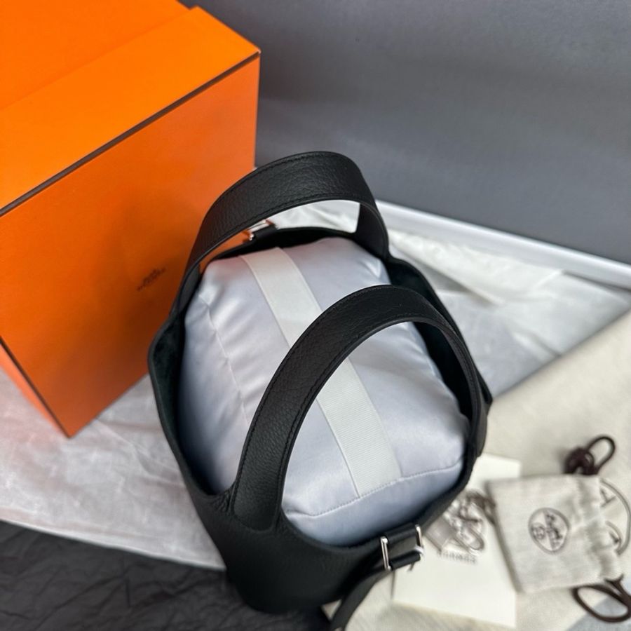 全新大全配🈶️23年購證❤️ #愛馬仕 #黑銀 #菜籃子 18cm #picotin #hermes-9
