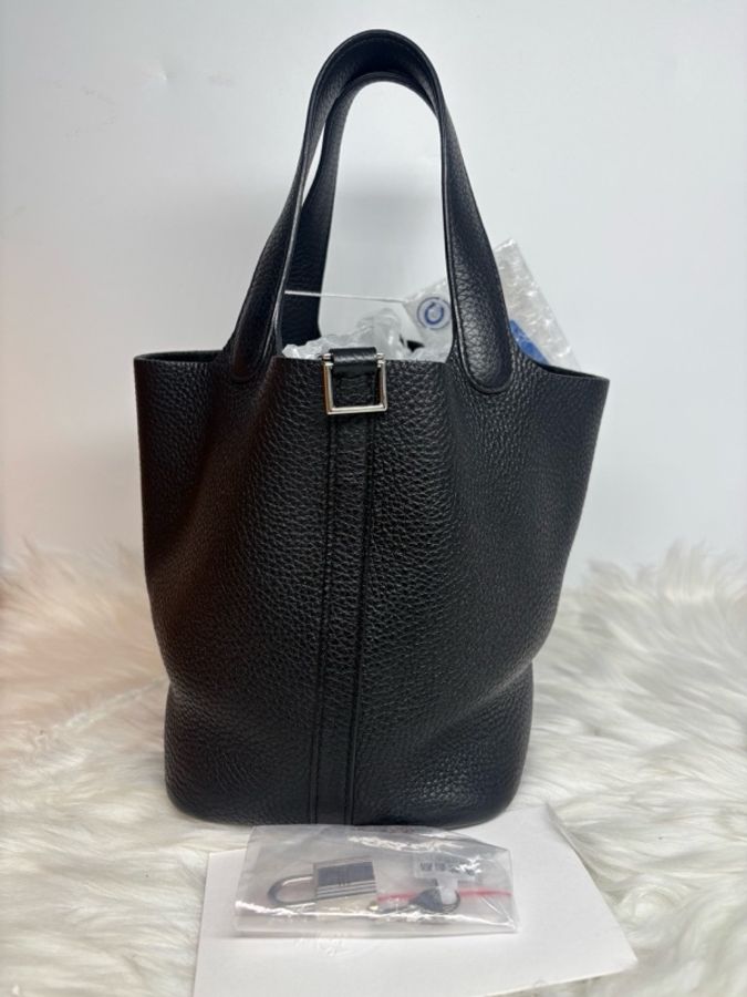 大全配🈶️22年購證❤️ #愛馬仕 #黑銀 #菜籃子 18cm #picotin #hermes-8
