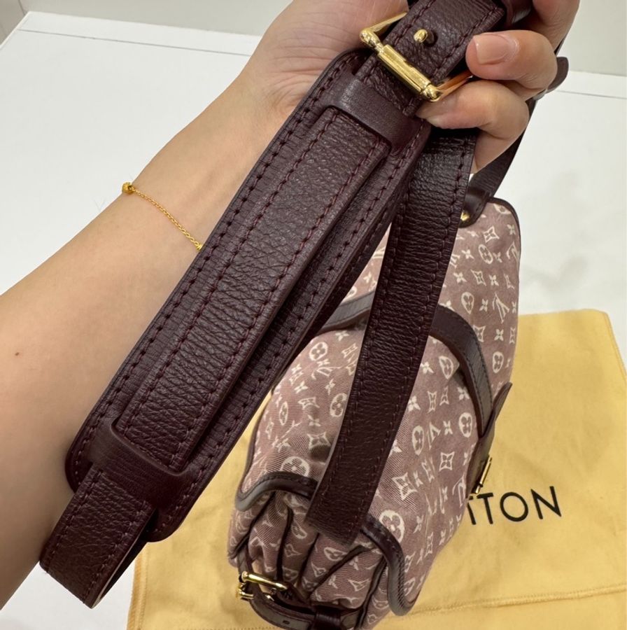 LV Saumur 樹莓粉 藕粉 m40669 雙子星 mini 老花 丹寧 牛仔 帆布 斜背包 郵差包 肩背包 側背包-26