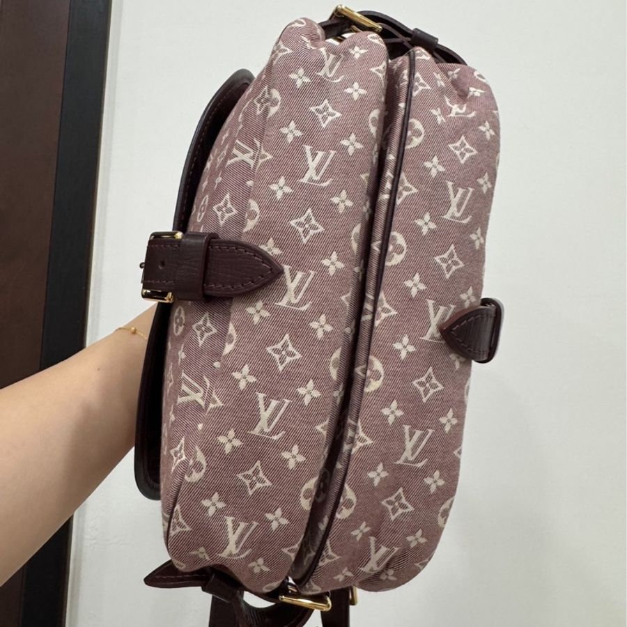 LV Saumur 樹莓粉 藕粉 m40669 雙子星 mini 老花 丹寧 牛仔 帆布 斜背包 郵差包 肩背包 側背包-38