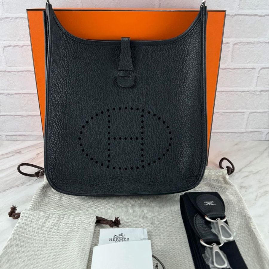 愛馬仕 Hermès  Evelyne 29 黑色銀釦  肩背/斜背-0