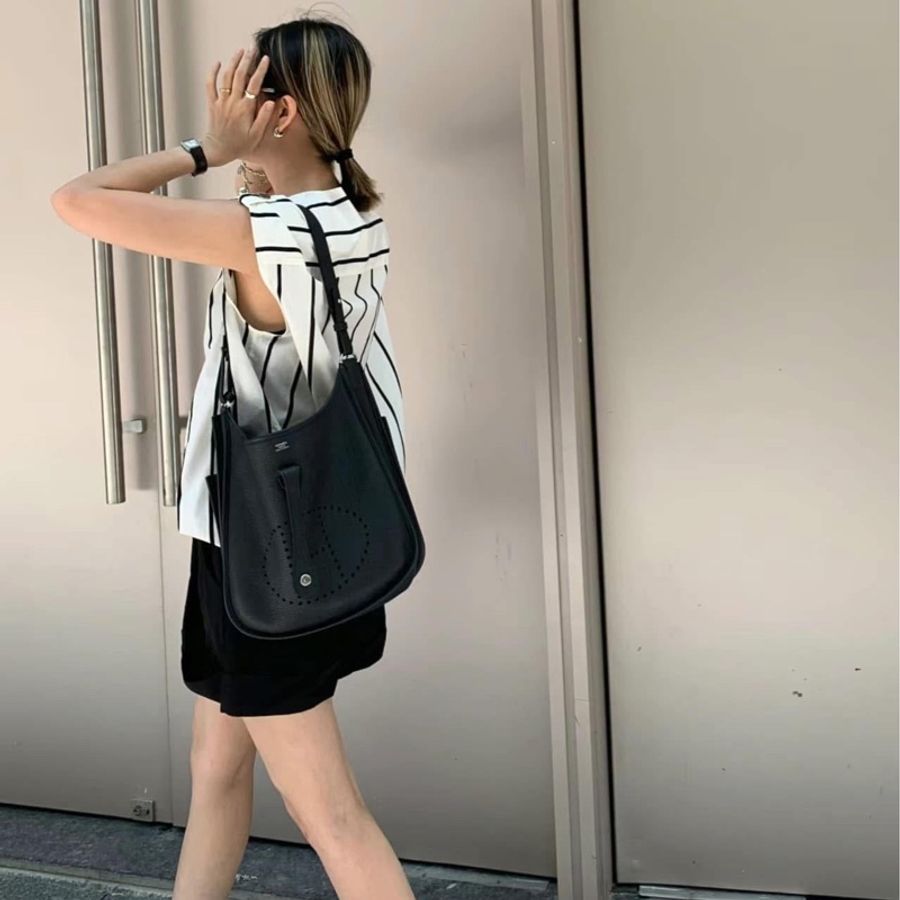 愛馬仕 Hermès  Evelyne 29 黑色銀釦  肩背/斜背-2