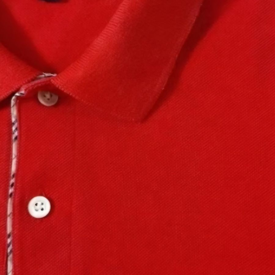 BURBERRY戰馬 男紅色短袖POLO衫M-4