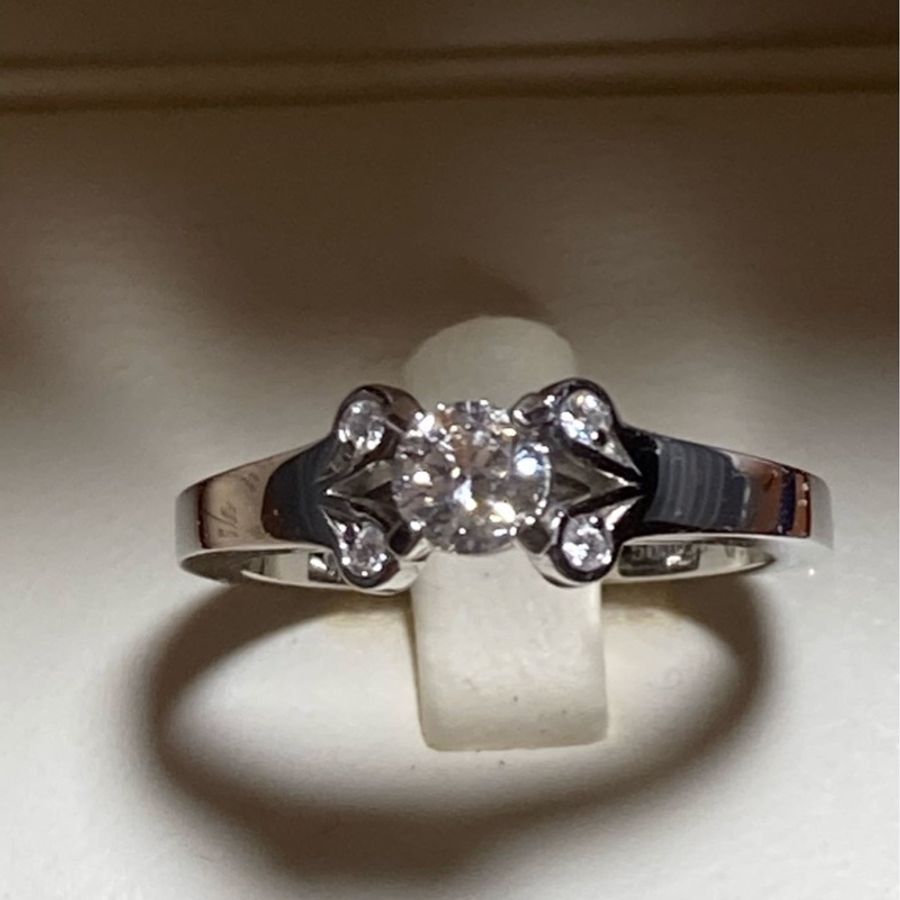 正品卡地亞Cartier Ballerina系列鉑金鑽石戒指23分F color附購證GIA證書-1