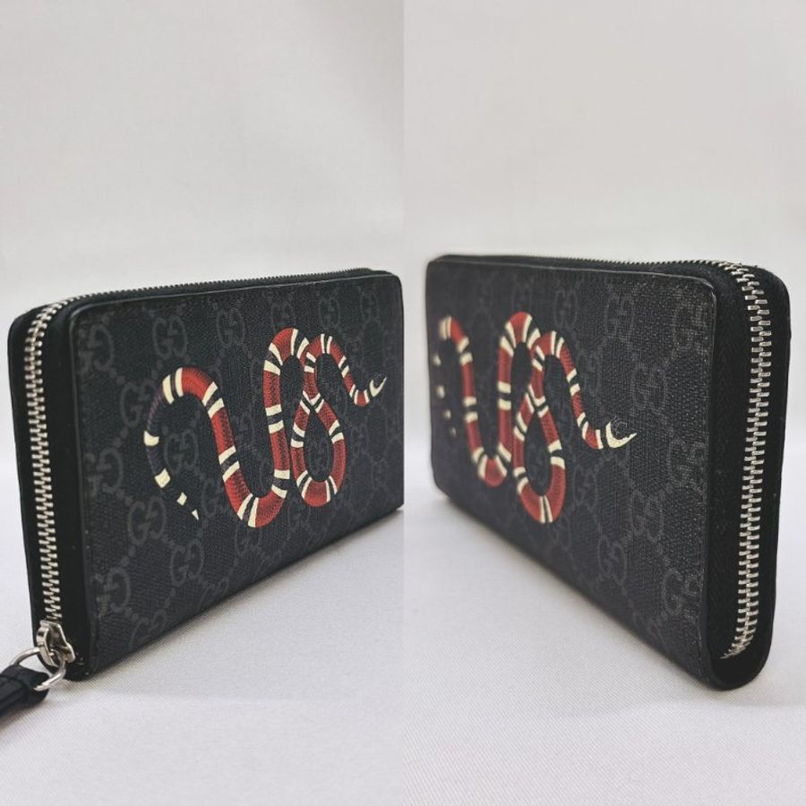 【GUCCI Supreme珊瑚蛇印花拉鍊長夾】-2
