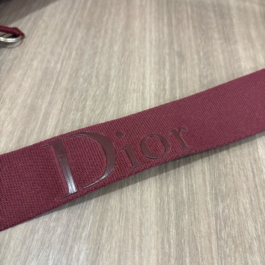 Dior Oblique 酒紅色老花字紋緹花布 郵差包信差包斜背包拉鍊包魔法包肩背包-13