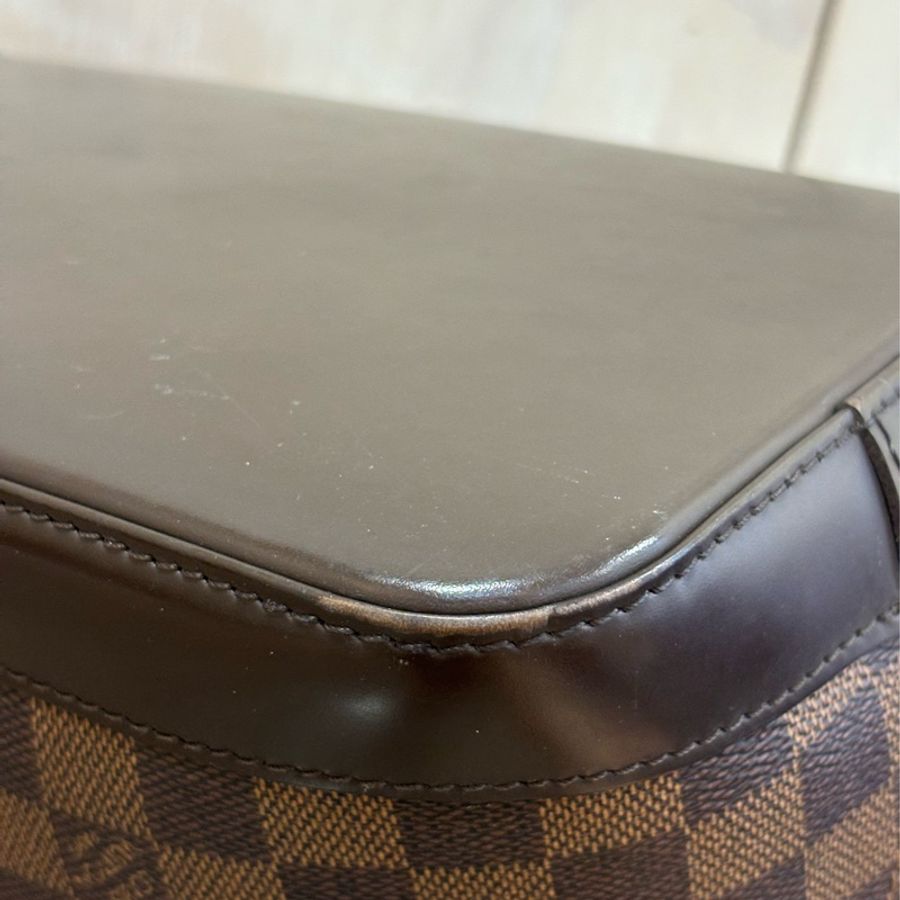 LV N51131 咖啡 棋盤 格紋 牛皮 手提包 醫生包 公事包 艾瑪包 ALMA 貝殼包-10