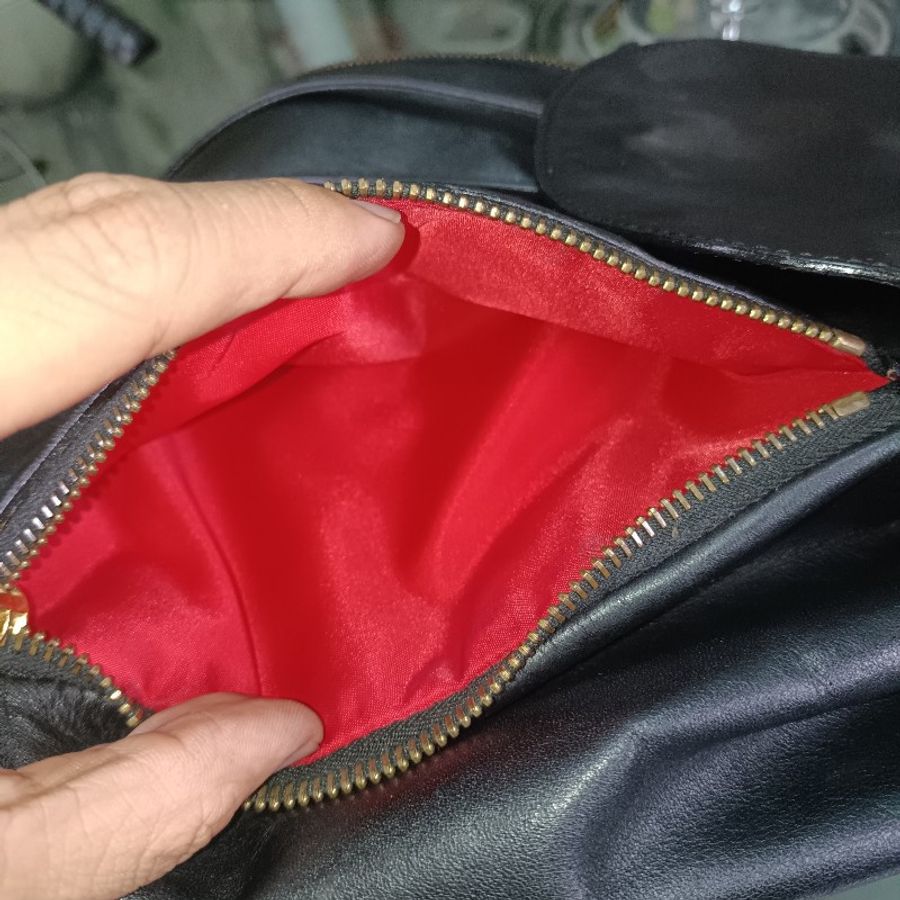 CELINE 黑色牛皮小背包-14