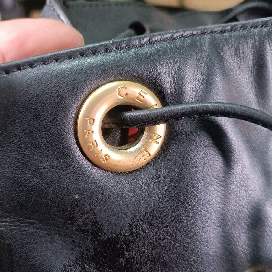 CELINE 黑色牛皮小背包-22