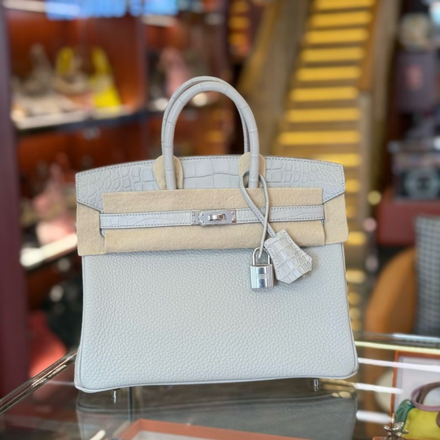 Hermes Birkin 25 ck80 珍珠灰 Gris pearl Touch 霧面鱷魚🐊 仙女色 全新 現貨-3
