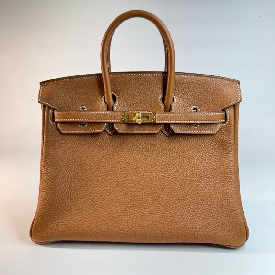 HERMÈS BIRKIN 25 37金棕色 金釦 TOGO皮-1