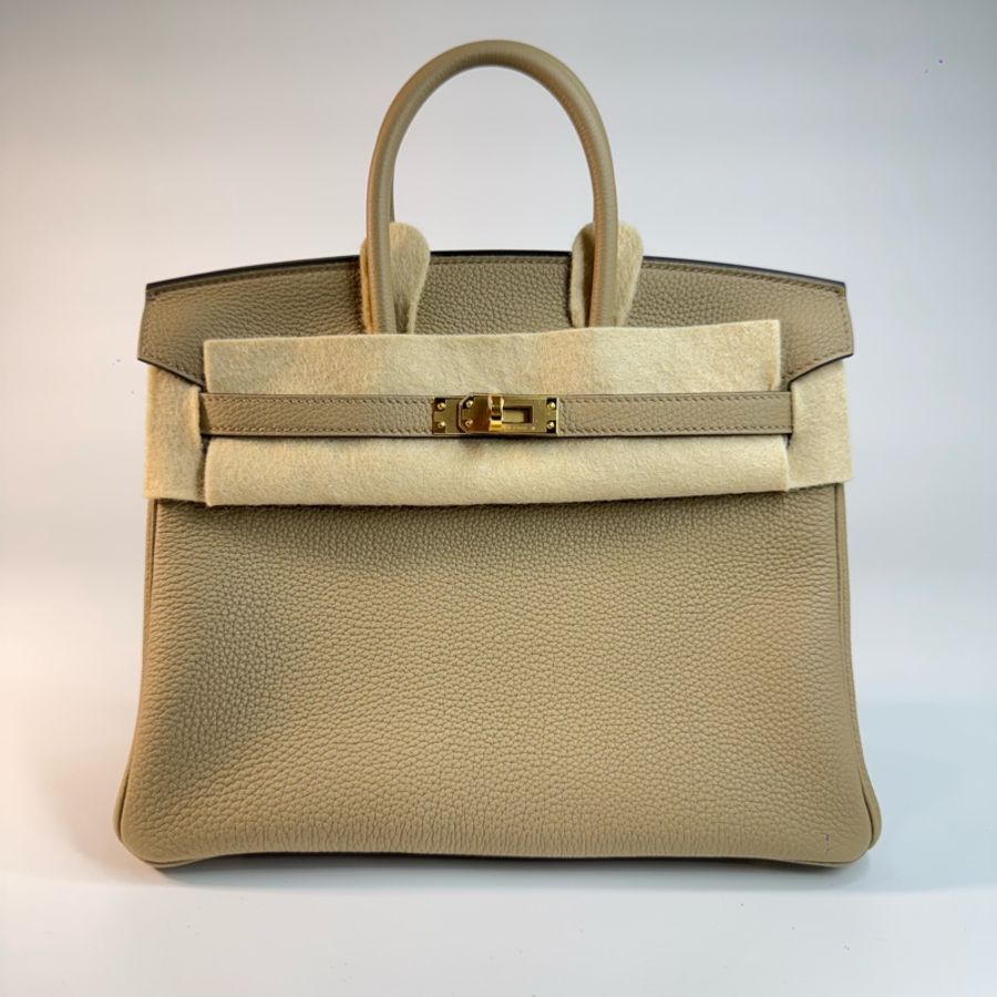 HERMÈS BIRKIN 25 8Q馬爾法米色 金釦 TOGO皮-0
