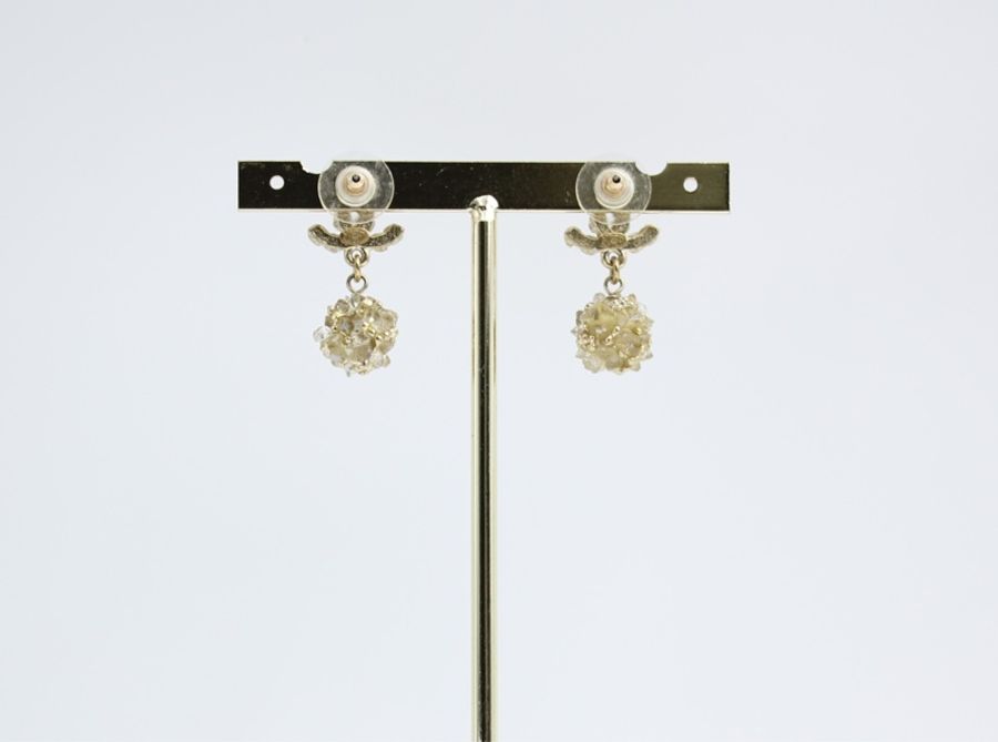 Chanel A12A 金屬雕刻復古凹凸耳環-1