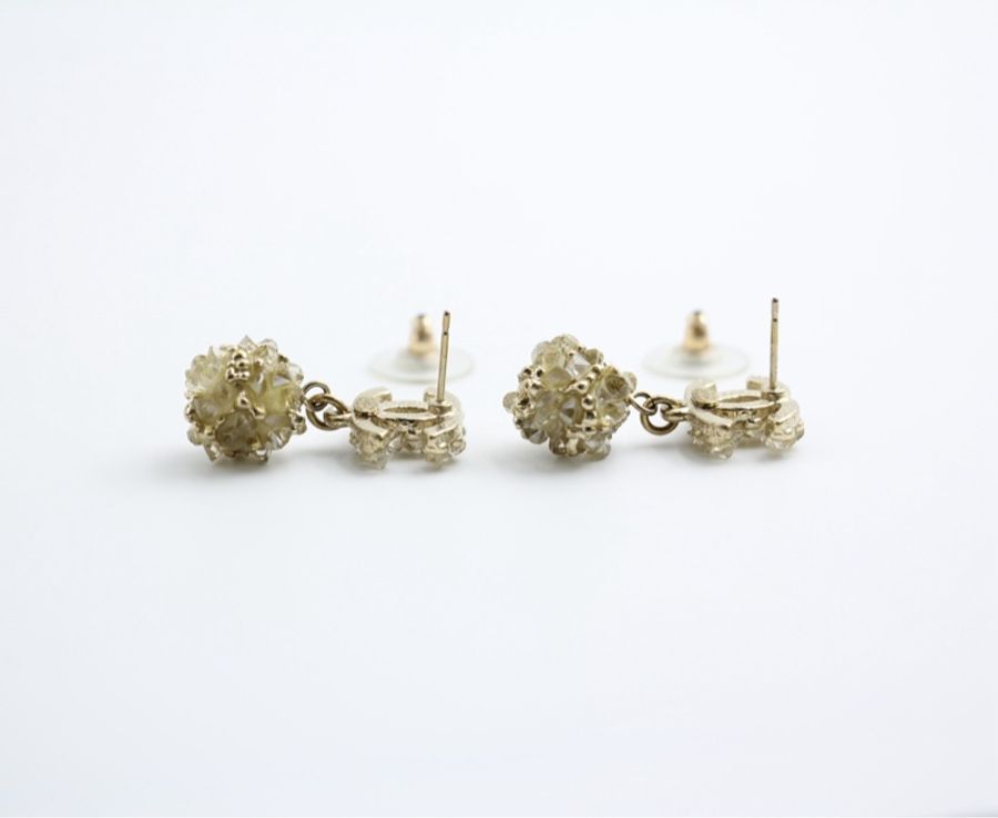 Chanel A12A 金屬雕刻復古凹凸耳環-5