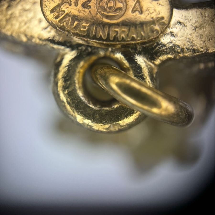 Chanel A12A 金屬雕刻復古凹凸耳環-8