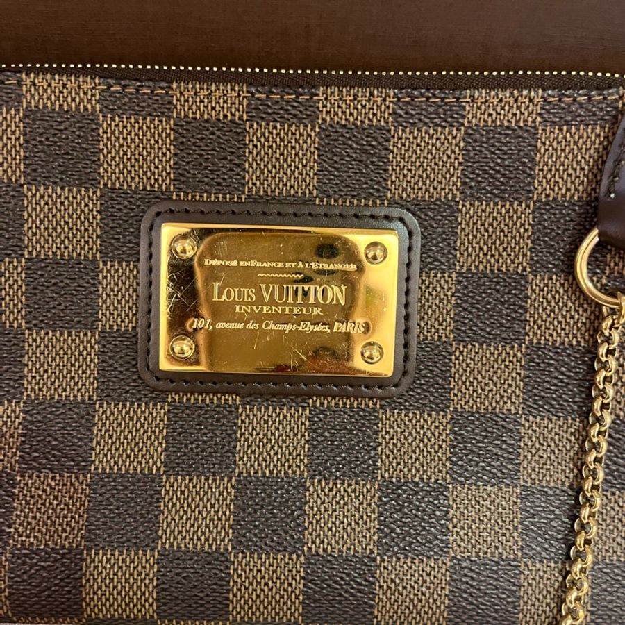 Louis Vuitton LV棋盤格小金牌鍊條肩背包-7