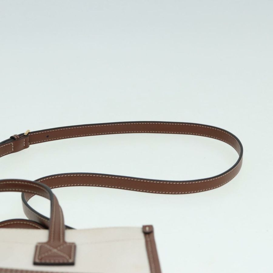 【日本直送】BURBERRY 手提包 帆布皮革 米色 正品 yb635-14