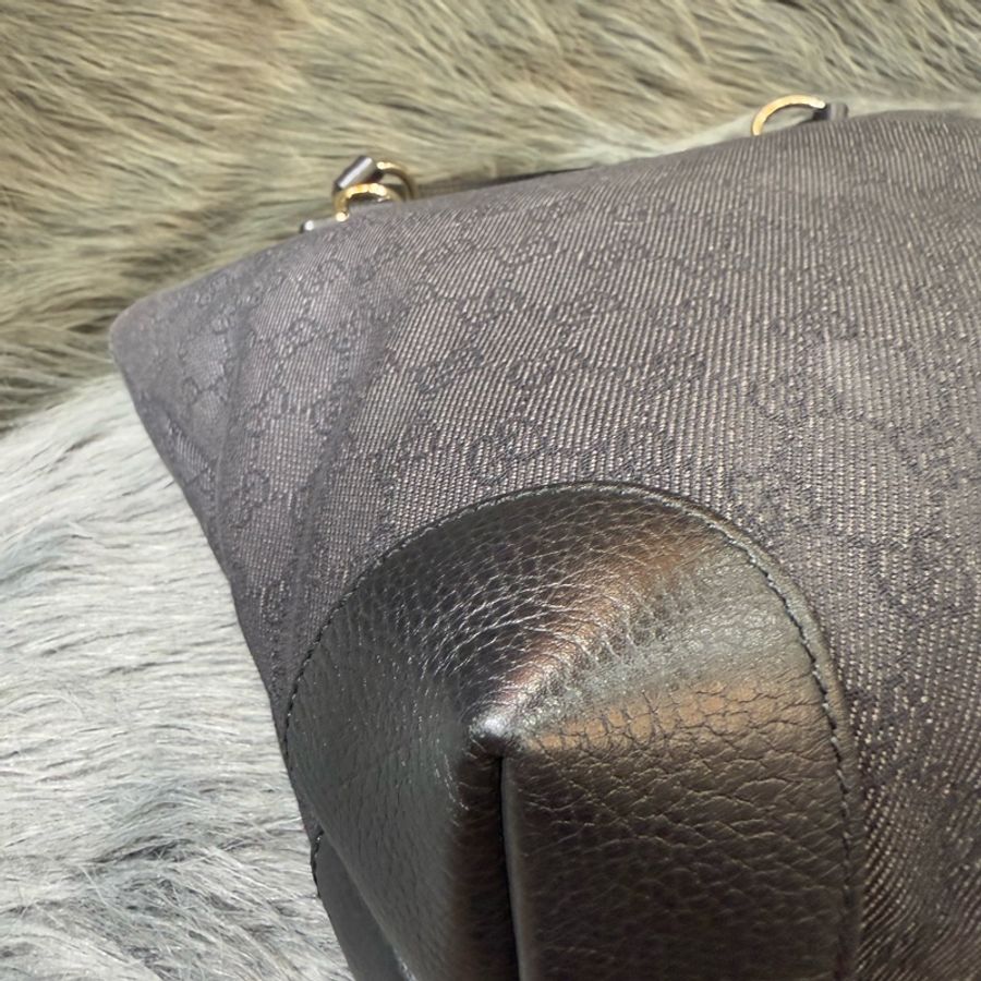 GUCCI 353706 BOOKTOTE 黑色緹花字紋老花 肩背包購物包托特包-6