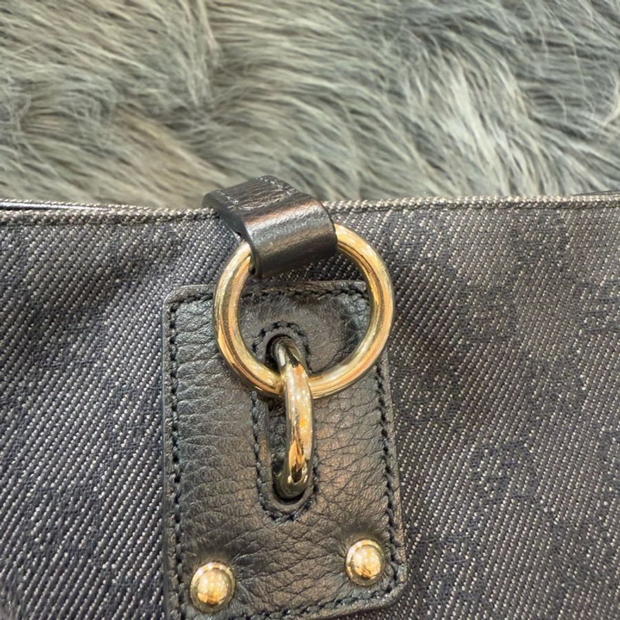 GUCCI 353706 BOOKTOTE 黑色緹花字紋老花 肩背包購物包托特包-12